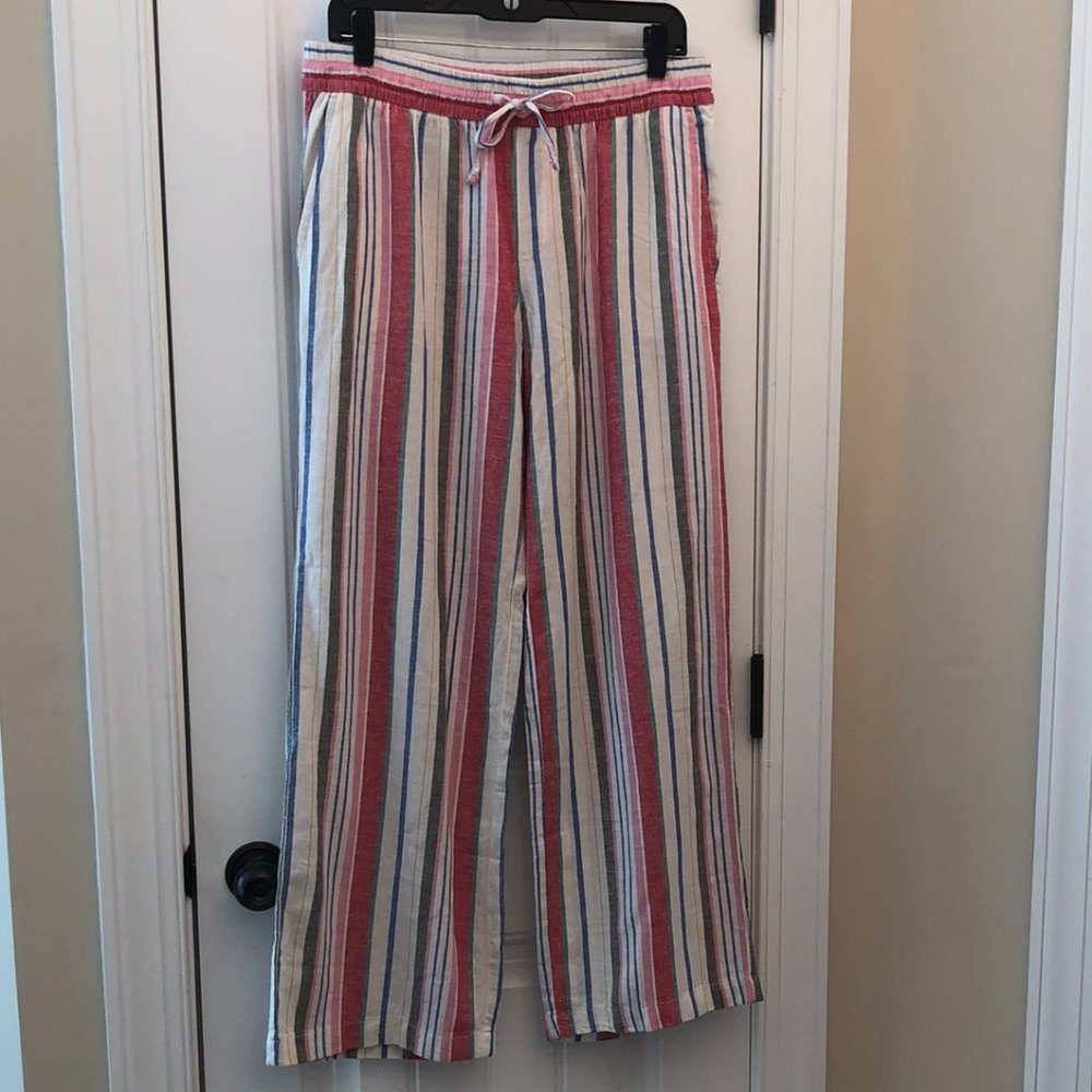 NWOT OLD NAVY WIDE LEG LINEN BLEND PANT; SIZE M